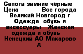 Сапоги зимние чёрные › Цена ­ 3 000 - Все города, Великий Новгород г. Одежда, обувь и аксессуары » Женская одежда и обувь   . Ненецкий АО,Макарово д.